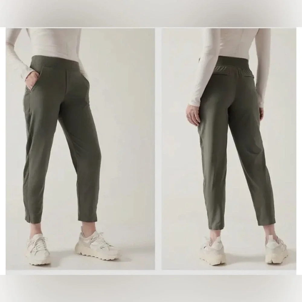 Athleta Olive Green Cropped Brooklyn Pants